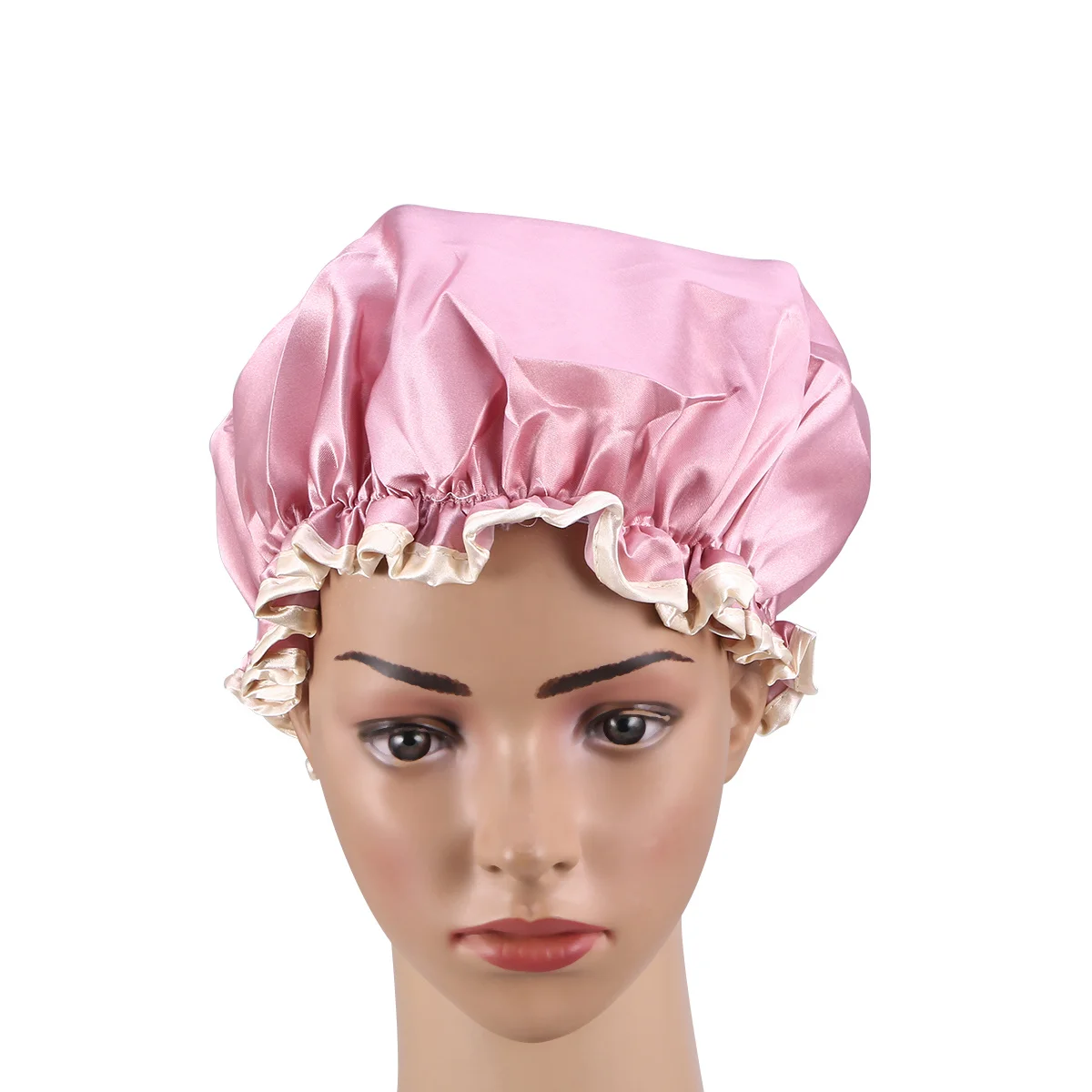 

1Pcs Thickened Double Layer Waterproof Shower Cap Elastic Band Suitable for Men Women Bathing Spa Shower Hat Bath Hat