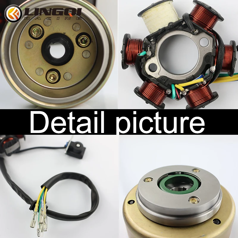 LINGQI Motorcycle Spare Engine Parts Magneto Stator Coil With Flywheel Rotor For GY6 50cc Generator Dirt Bike Accessories view 6