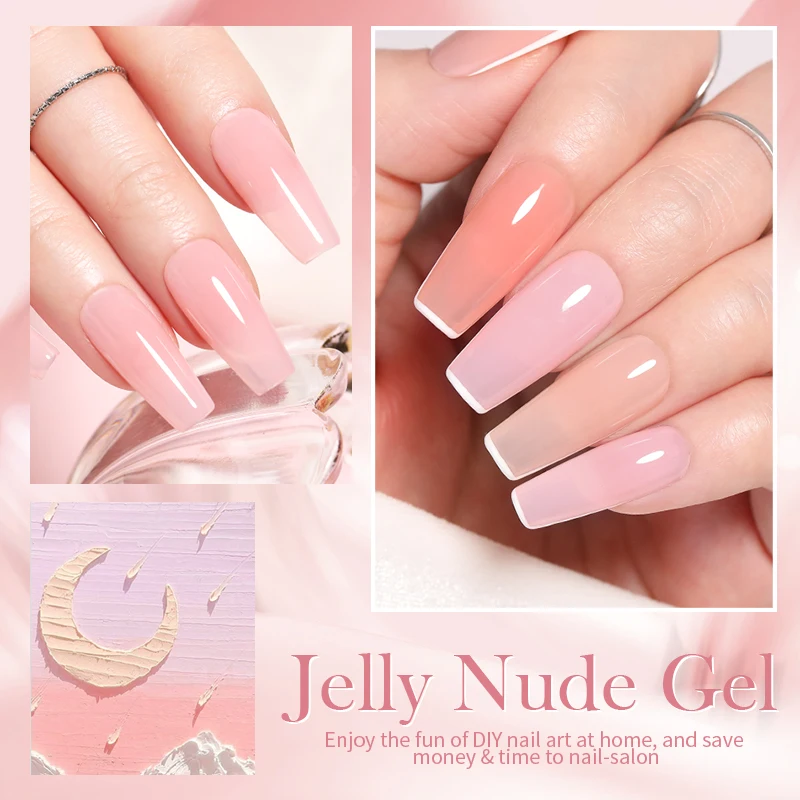 BORN PRETTY Jelly Nude Gel smalto per unghie vernice semipermanente rosa traslucida Soak Off UV LED per Nail Art Manicure Top Coat