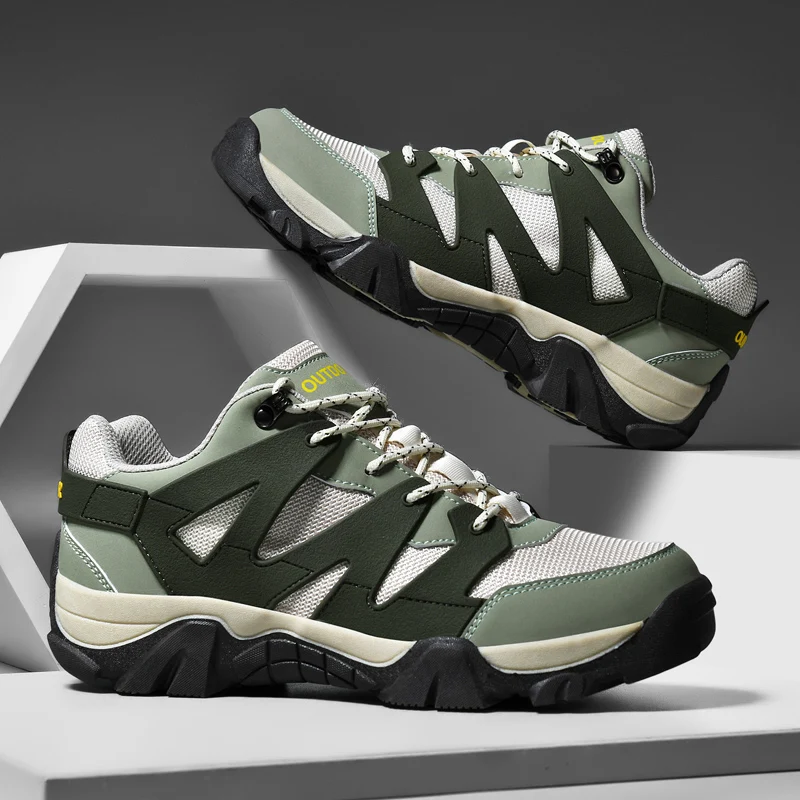 大サイズ-39-48-メンズハイキングシューズメッシュ通気性登山スポーツシューズアウトドアウォーキングトレッキングシューズ男性スニーカー