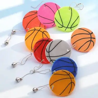 8 шт. светоотражающий баскетбольный брелок, светящийся в темноте кулон для рюкзаков, велосипедов, одежды, безопасный отражатель, декор, командные виды спорта