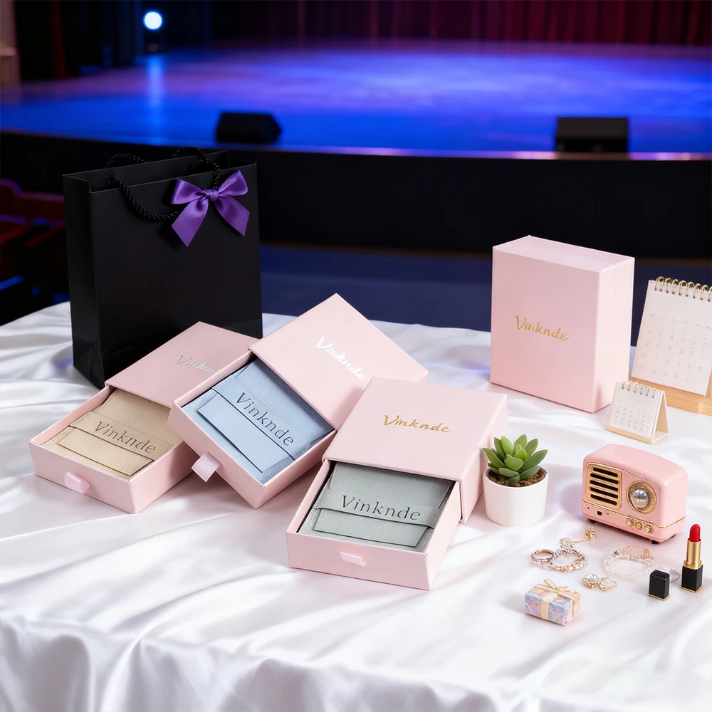 

Изготовленная на заказ коробка для упаковки ювелирных изделий 7x7x2,5 см, выдвижная подарочная коробка для ожерелья, сережек, бархатная сумка для хранения ювелирных колец из микрофибры