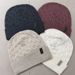 Women's B * C Bead Chains Cashmere Hat Windproof Warm Beanie Caps Female Outdoor Winter New