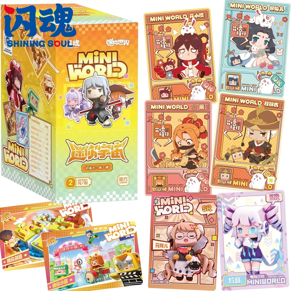 Genuine SHINING SOUL Mini World Collection Cards Explore Adventure Game Vitality Comic Characters Cards Children Festival Gifts