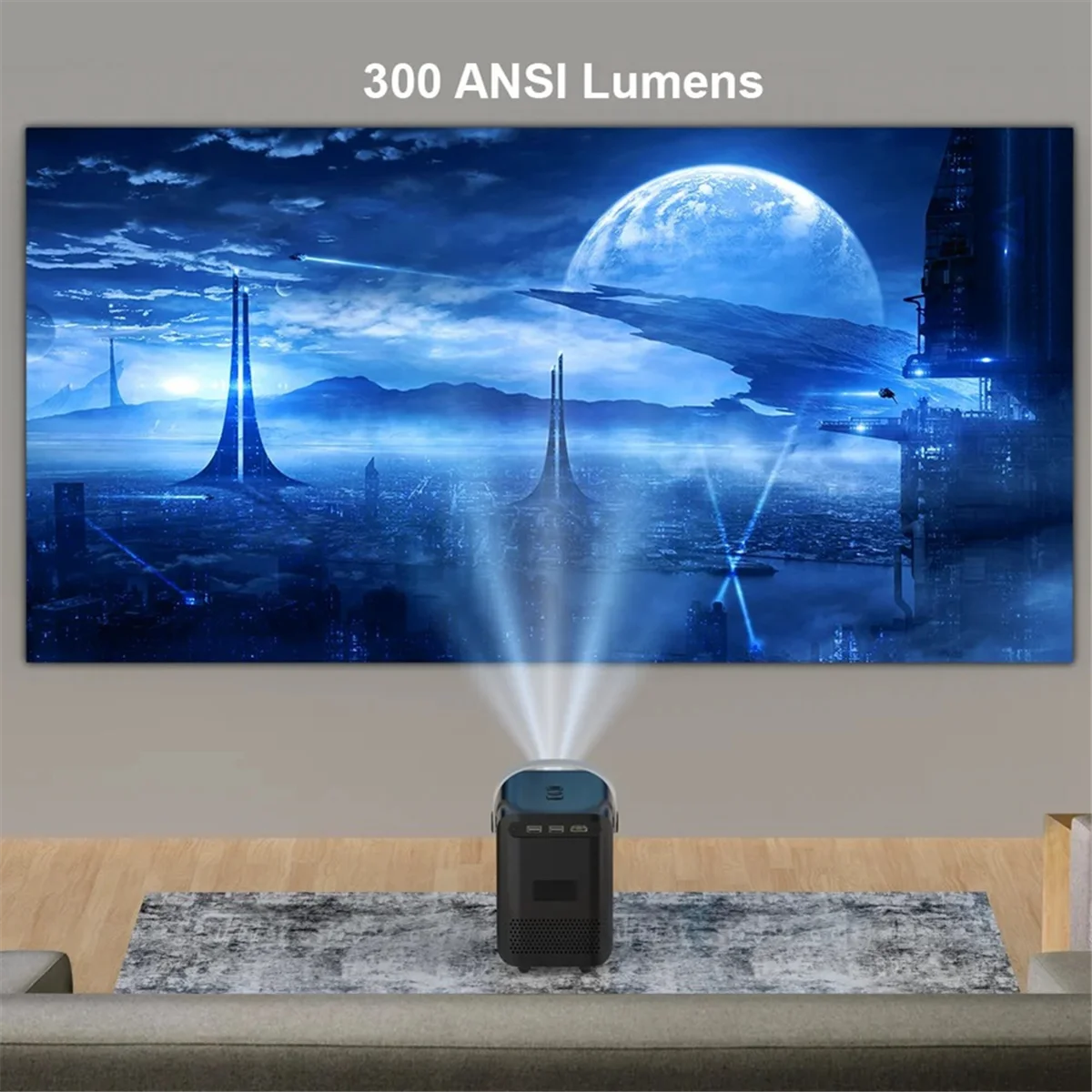 

【Price Drop】P10 Smart 4K WiFi Portable 1080P Home Theater Video LED Bluetooth Mini Projector Android 10 Projector US PLUG(White)