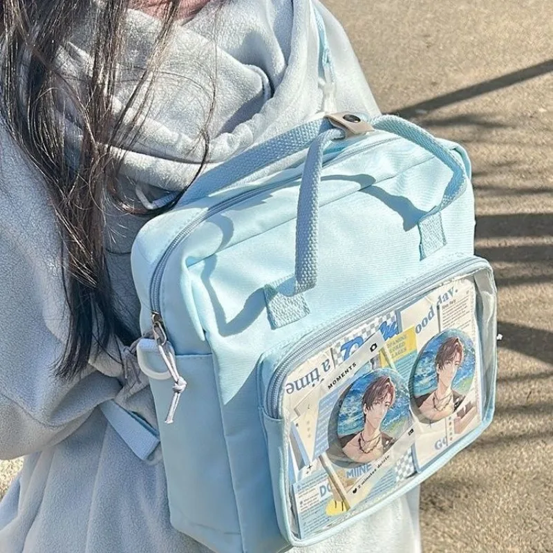 HAEX-Sac à Dos Harajuku en Nylon pour Étudiant, Sacoche à Bandoulière Unie, Assressentiavec Tout, à la Mode, Y2K, Nouvelle Collection 2024