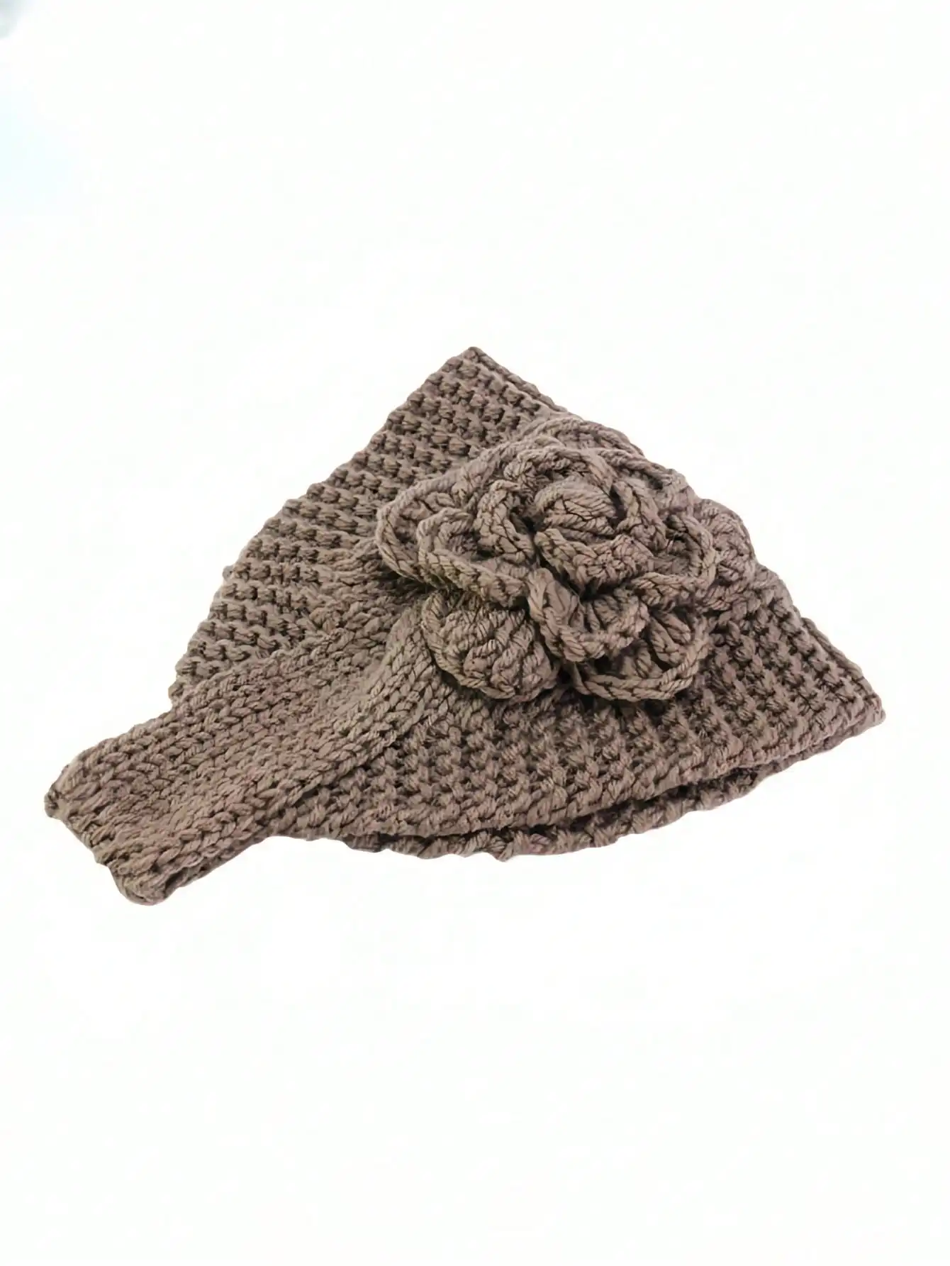 

Вязаная вручную повязка на голову с цветочным узором для женщин, осенне-зимний аксессуар для волос