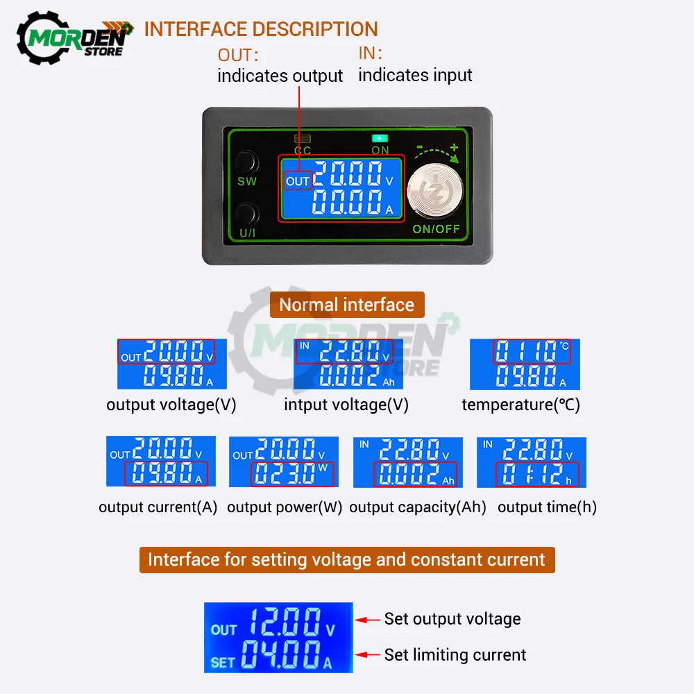 WZ10020L MPPT Solar DC Step-down Power Module 100V 1000W High Voltage High Power Buck Constant Voltage Power Supply Accessory