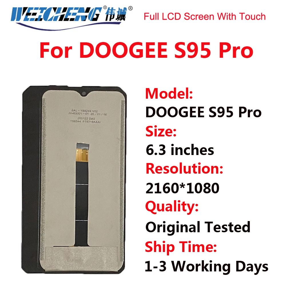 For Doogee S88 S98 Pro LCD Display+Touch Screen Digitizer Assembly LCD Display For Doogee S61 S86 S89 S96 S97 Pro S99 S59 LCD