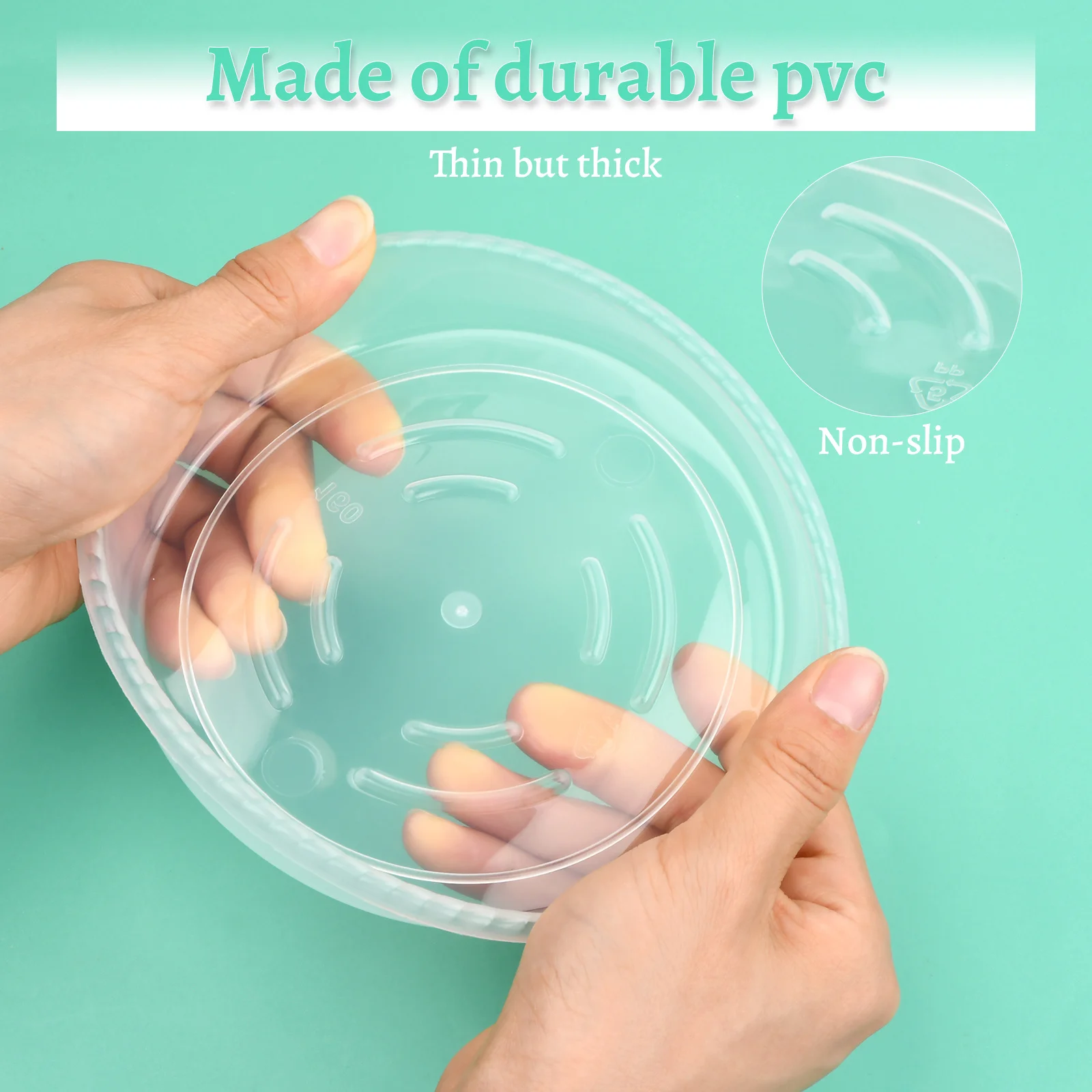 5pcs Transparent Plant Saucers: Keep Your Indoor & Outdoor Plants Looking Fresh with These Hard Plastic Flower Pot Drip Trays!