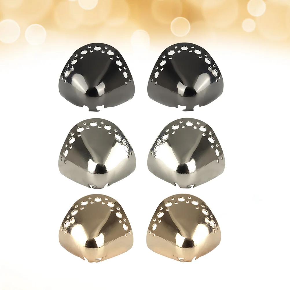 

3 Pairs High Heel Toe Protectors Elegant Black Metal Durable Wedding Party Accessories Shoe Tip Covers Protectors