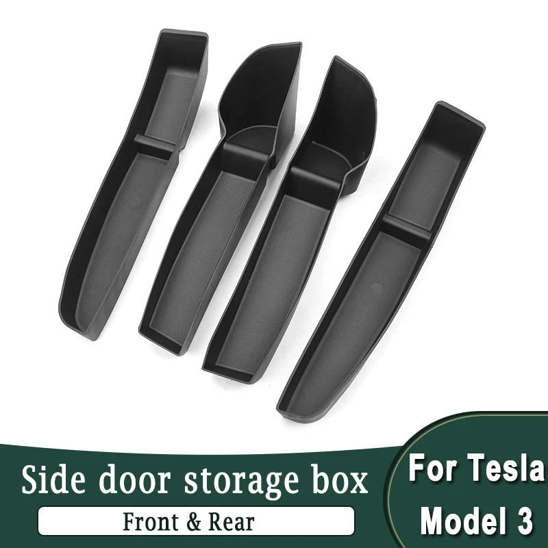 

For Tesla Model 3 2017-2023 Door Side Tray Organizer Waterproof Storage Box Custom Design High-quality TPE Box Direct Install