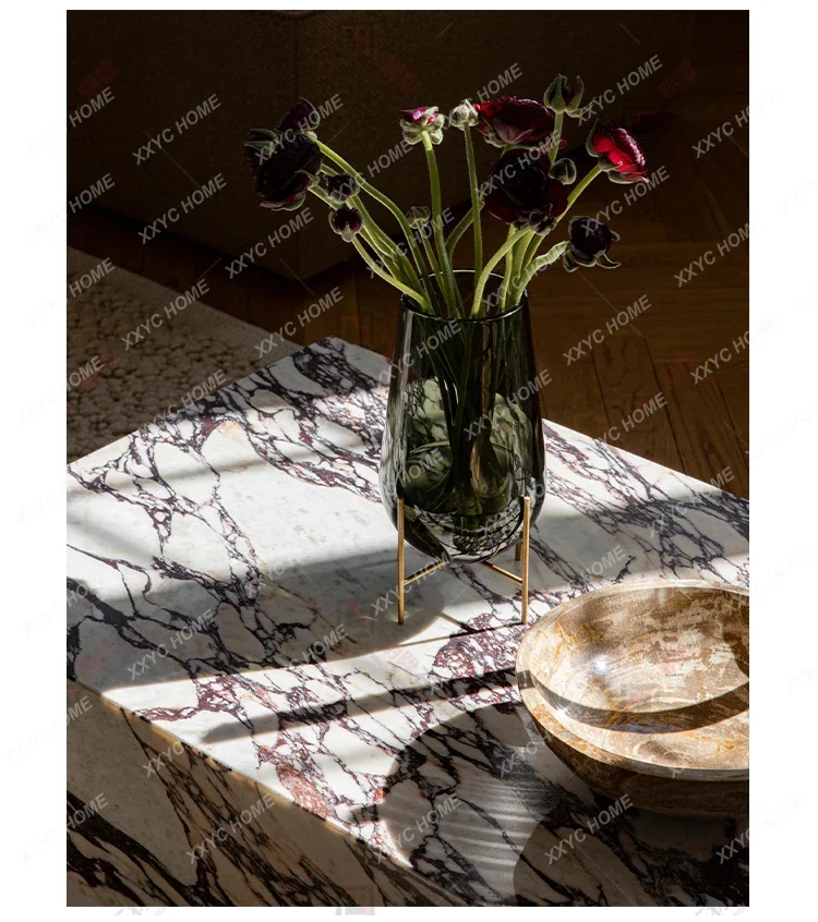 AANatural Bulgari Edge عدد قليل من الرخام الشمال شقة صغيرة الفن الحديث طاولة القهوة لغرفة المعيشة