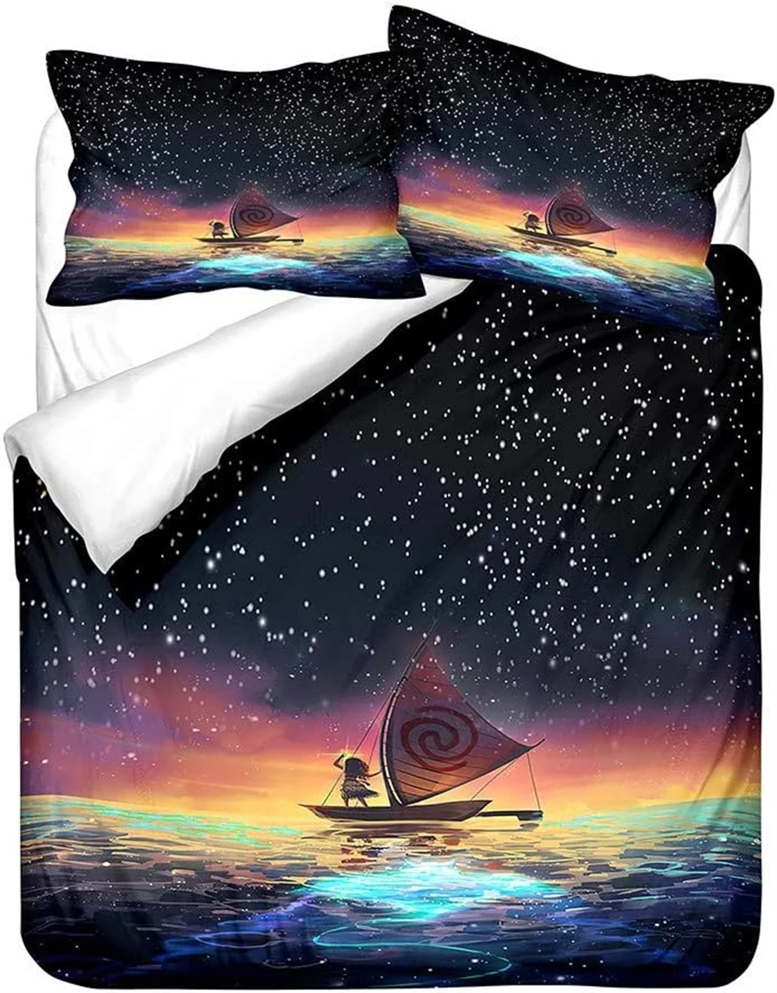 Anime Moana Maui Quilt Duvet Cover Disney Moana Bedding Set and Pillowcase Ocean 3D Printed Quilt Cover For Kids Adult