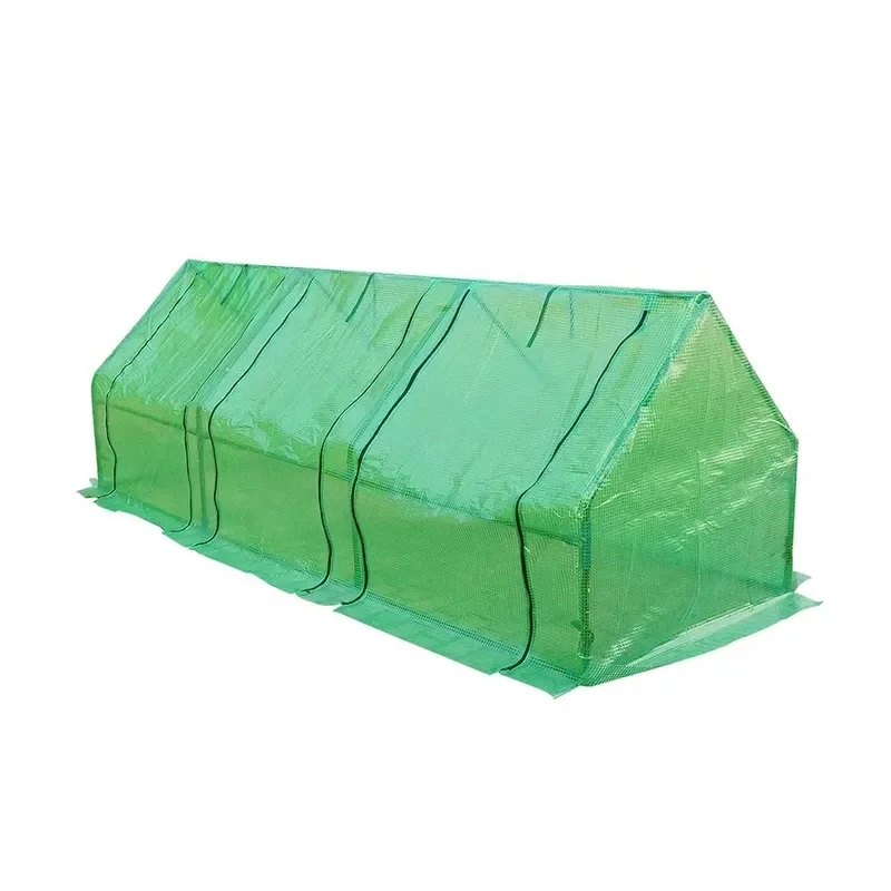 High Quality Durable Folding Mini Backyard Greenhouse Tent with White Green Plastic Metal Frame UV Resistant Easy Assembly