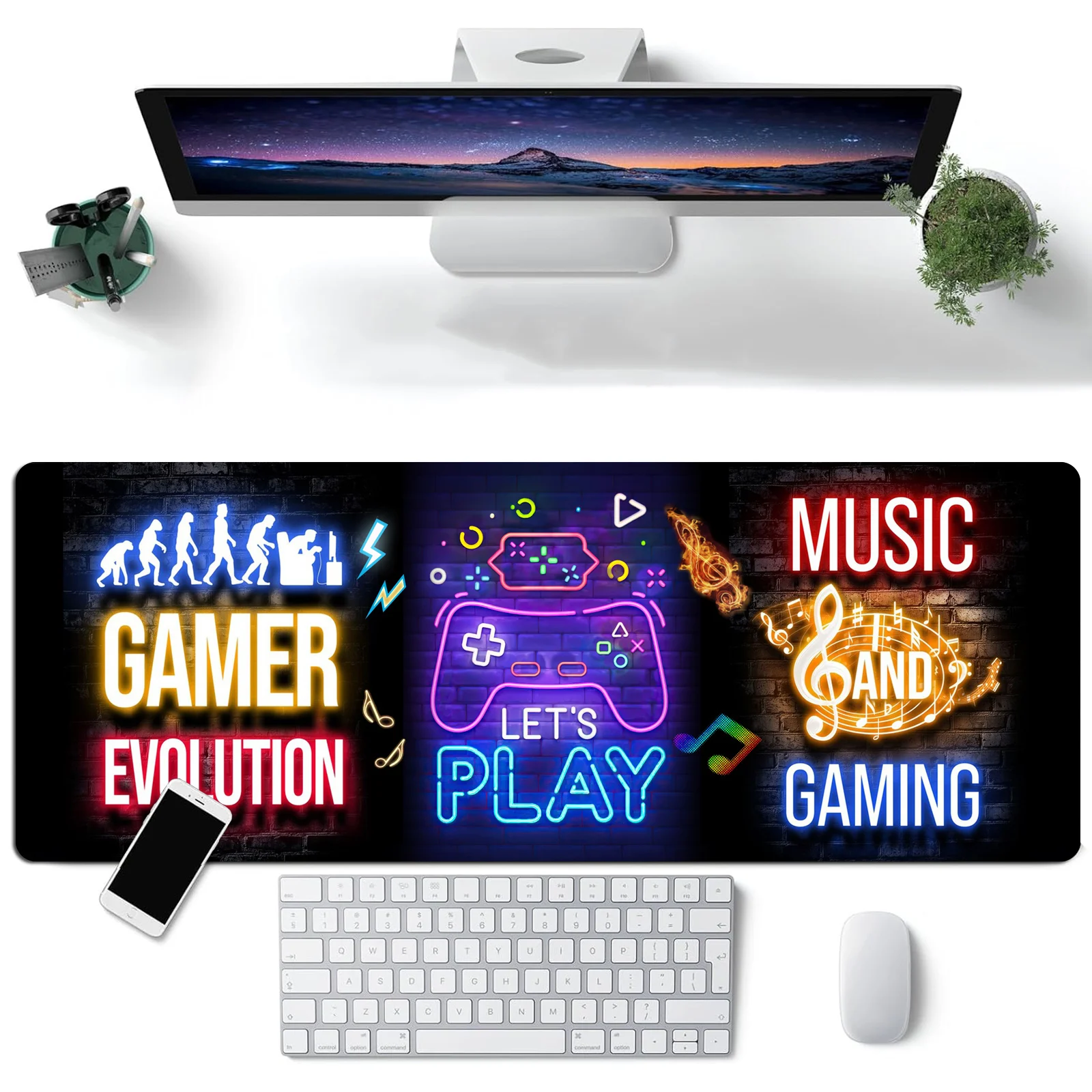 Cool Colorful Game Series Game Theme Mouse Pad Desk Mat, Gaming Mouse Pad, Mouse Pad With Non-Slip Rubber Base Stitched Edges