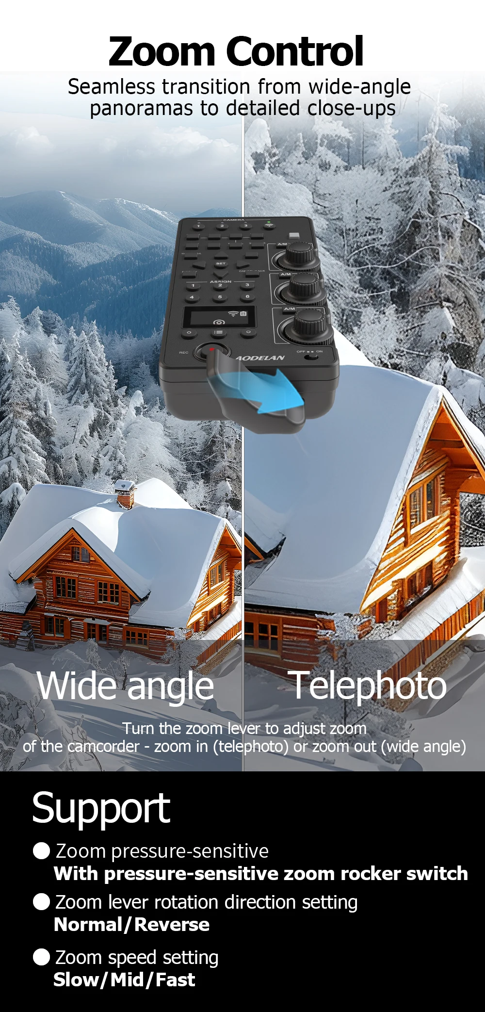 ZC-4 für Sony Camcorder Lanc Zoom Controller ersetzt Sony RM-30BP für Videozoom, Fokus, IRIS, Aufnahme, ND, Weißabgleich – Detail 5