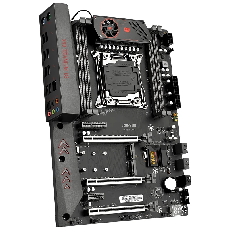 JGINYUE ATX X99 mainboard Intel LGA 2011-3 E5 V3 V4 DDR3 1333 1600MHz RAM M.2 NVME SATA USB 3.0 Server MB X99 TITANIUM D3