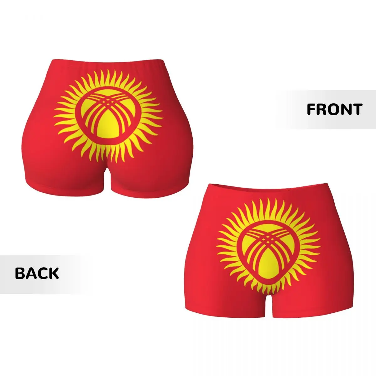 Women\'s Yoga Shorts Kyrgyzstan Flag Style Scrunch Booty Butt Lifting Comfort Fitness Gym