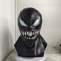 Horror Fanged Monster Masks Realistic Scary Latex Mask Halloween Horror Fancy Dress Party Cosplay Black Alien Monster Head Cover