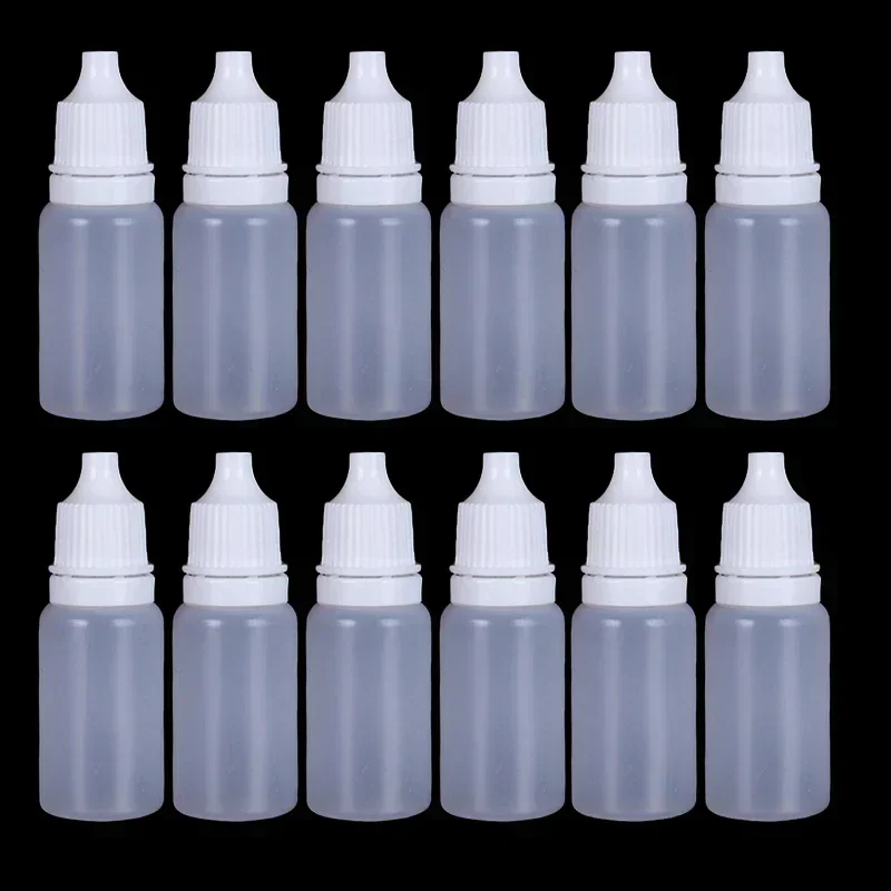 10ml 25/50/100Pcs Wholesale Eyes Liquid Dropper Refillable Bottle Eye Care Liquid Drop Sample Bottle Plastic Squeezable Vial