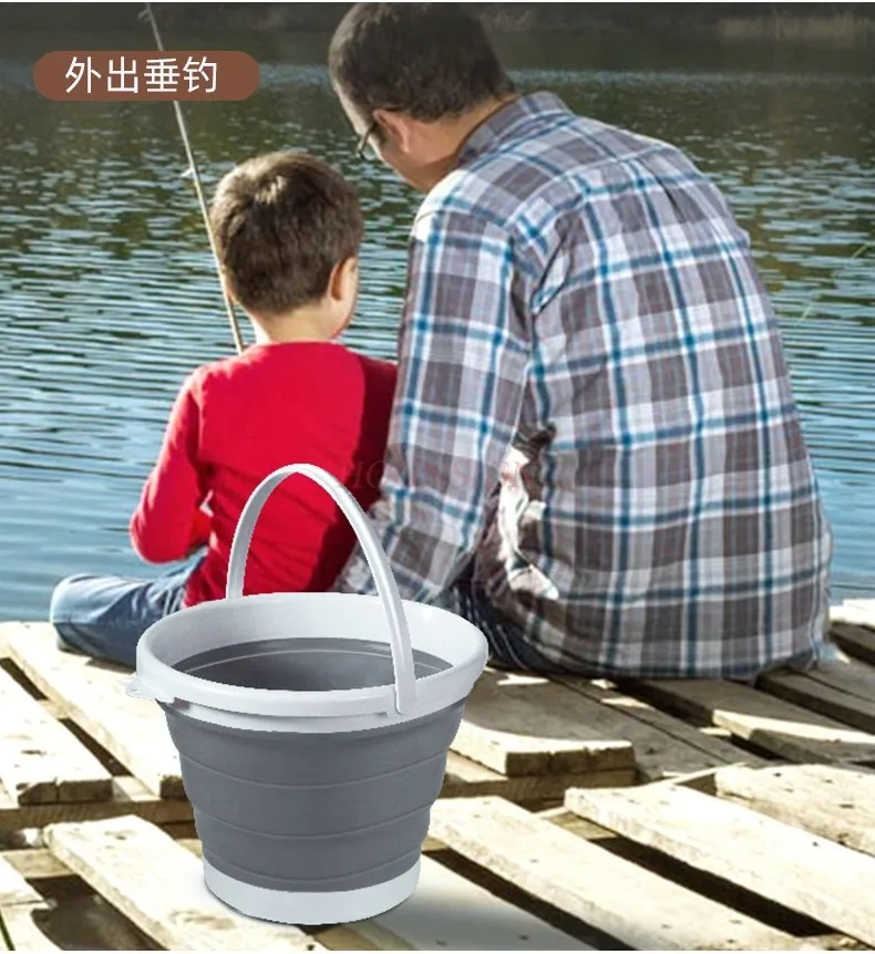 Foldable bucket, portable outdoor travel, household small bucket, fishing bucket, plastic foot wash, car wash