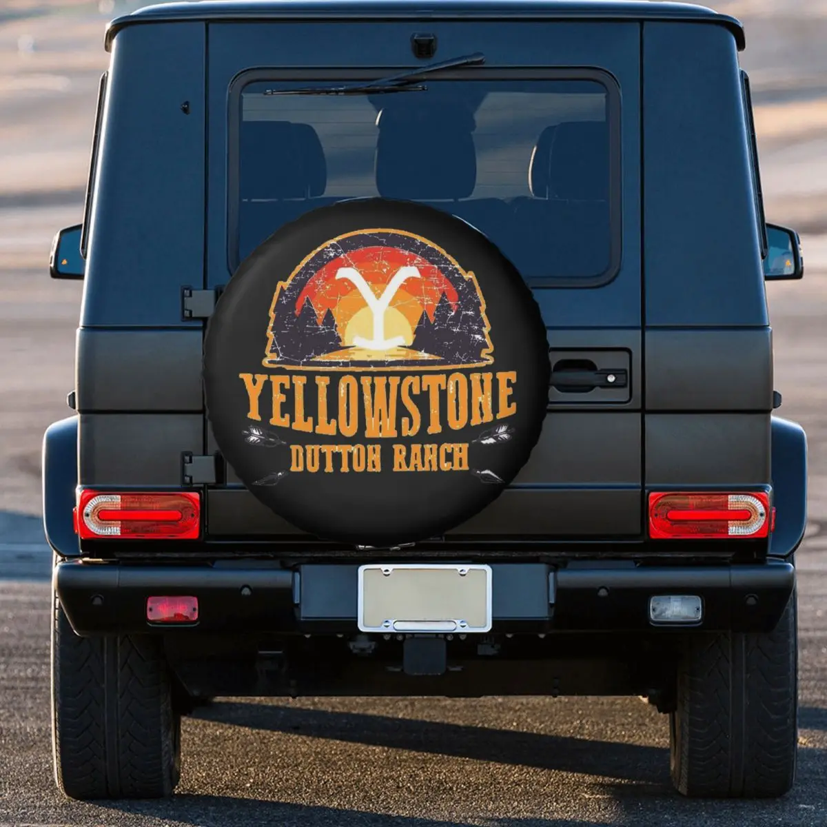 Custom Yellowstone Dutton Ranch Spare Tire Cover for Jeep SUV RV 4WD Trailer 4x4 Wheel Protector Covers 14