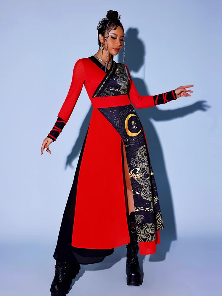 طقم زي رقص الجاز للنساء بأسلوب قديم، ملابس أداء الرقص الشوارع، زي أداء لفرق الفتيات الكورية #4