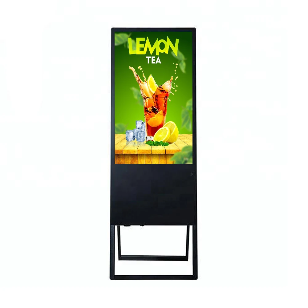 

43-Inch Movable Foldable Portable LCD Digital Signage Poster Floor Stand Holder for Media Player Advertising Screen SDK Function
