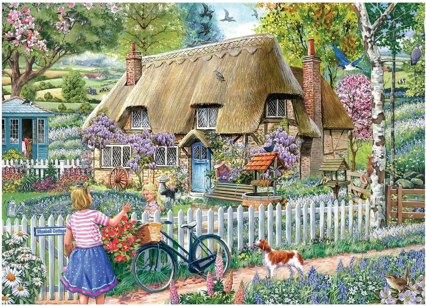 

1000 Pieces Puzzles for Bluebell Cottage Jigsaw Puzzles for Gameroom Bedroom Livingroom Challenging Family Activity Games
