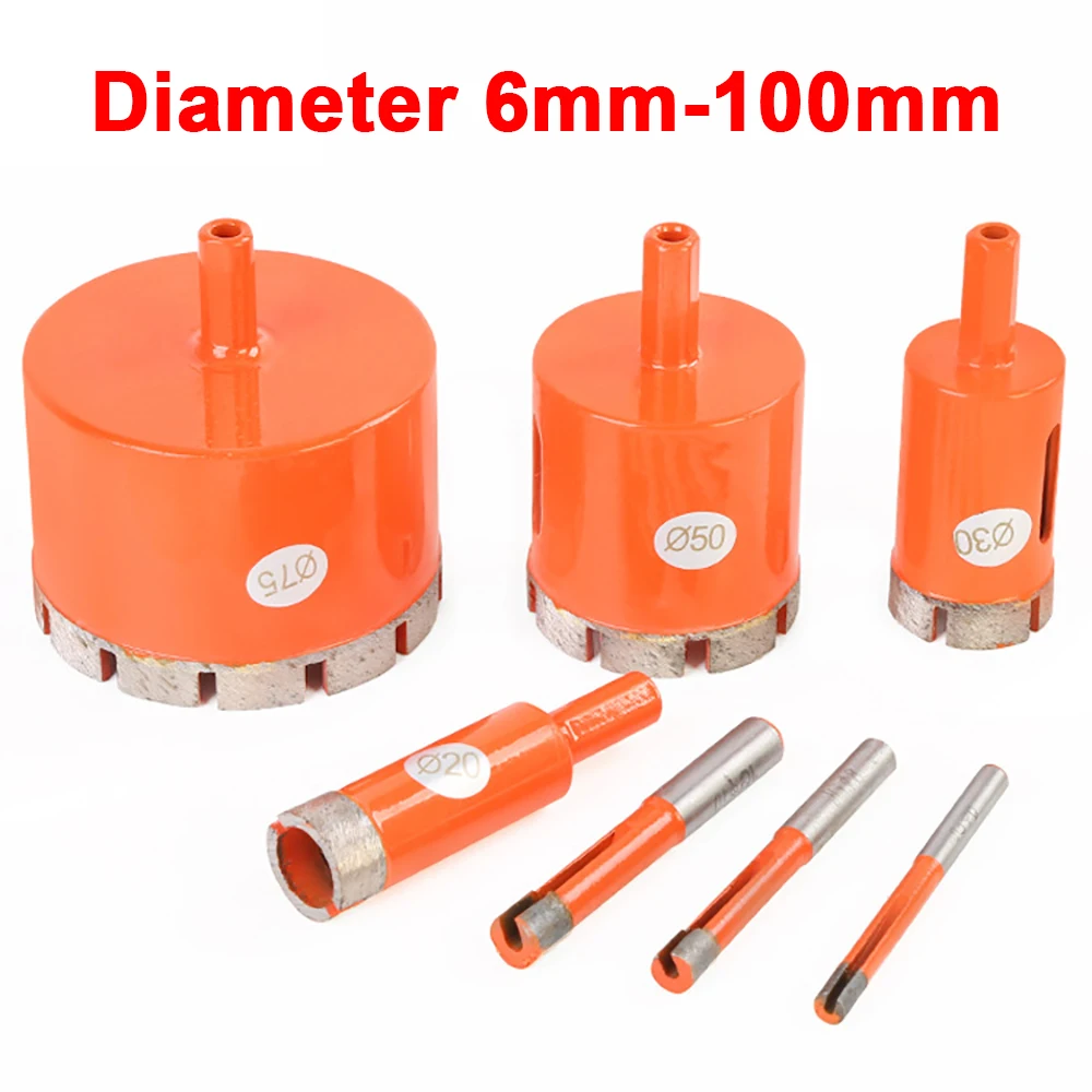 

6mm-100mm Marble Diamond Hole Saw Drill Core Bits Cutter Tool for Marble Granite Tile Ceramic Stone Rebar Concrete Hole Saw