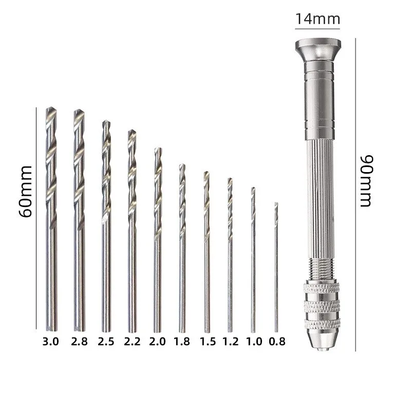1 Set Hand Drill Drill Bits With Stainless Steel Eye Screws for DIY Resin Casting Clay Molds Keychain Wood Jewelry Making Tools image 2