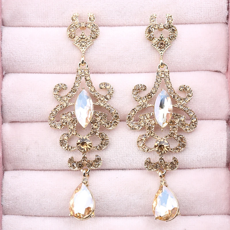 Veyofun Vintage Rhinestone Lady Drop Earrings Classic Crystal Dangle Earrings Fashion Jewelry for Women New Wholesale