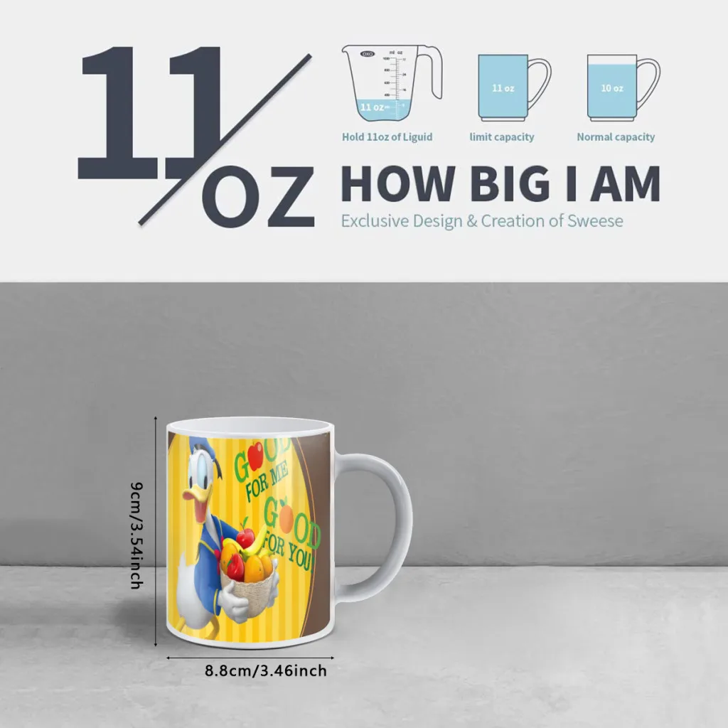 Cute Donald Duck Cartoon Heat Sensitive Color Changing Mug 11OZ Ceramic Coffee Cup Magic Cup Heat