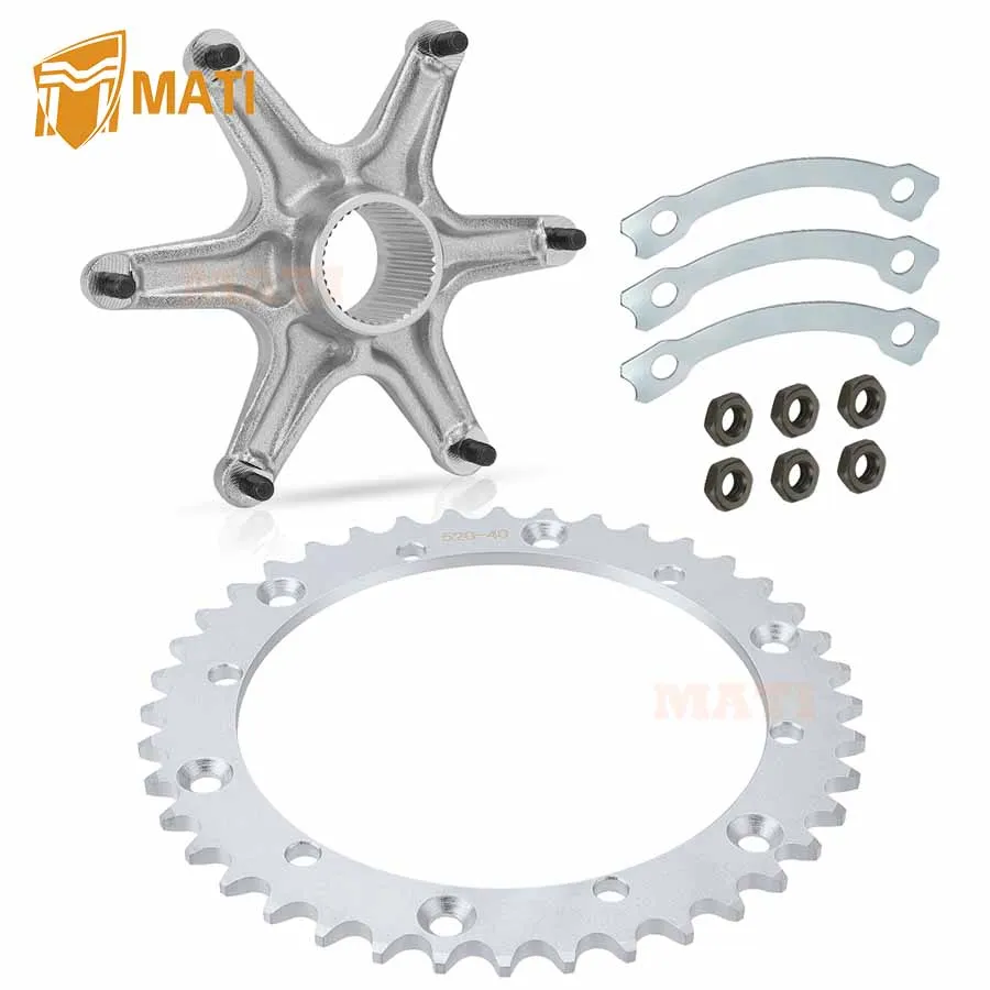 M MATI Rear Axle Sprocket & Mount Hub Collar Holder Kit for 1989-2004 Yamaha Warrior 350 YFM350X 90116-08507-00 2XJ-25440-21-00