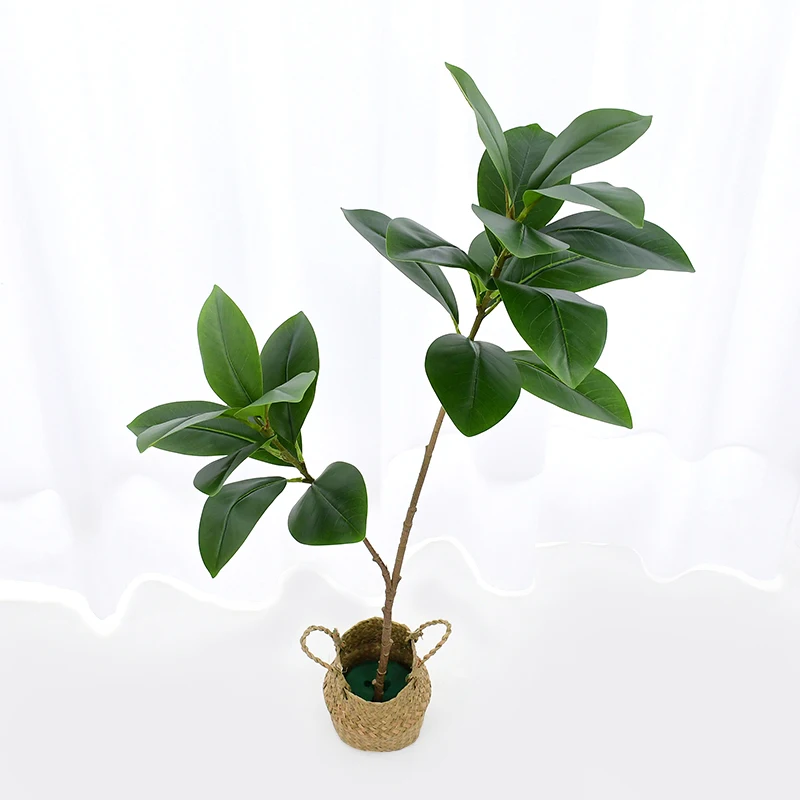 1 Branch 108cm Artificial Magnolia Leaves Tree for Wedding Home Vase Garden Decorations Fake Magnolia Leaves Green Plants