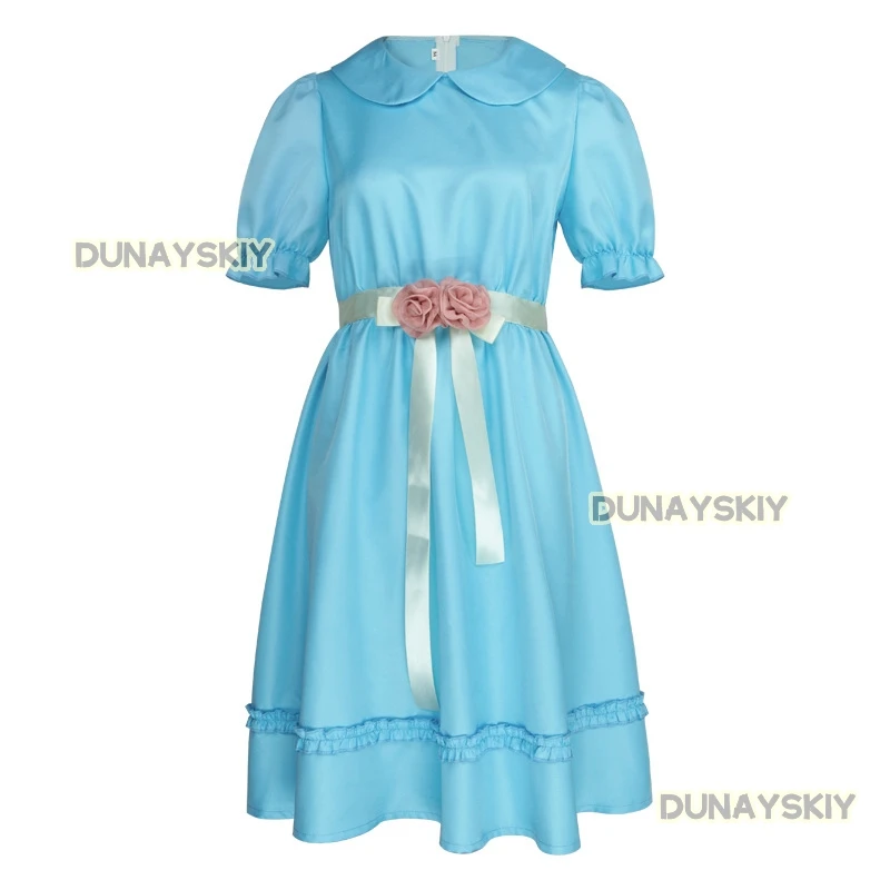 Film The Cos Shiningg Lisa Louise Burns Grady Twins Kleid Blau Halloween Puffärmel Lolita Outfits Kleid Röcke Schleife Mädchen Frau