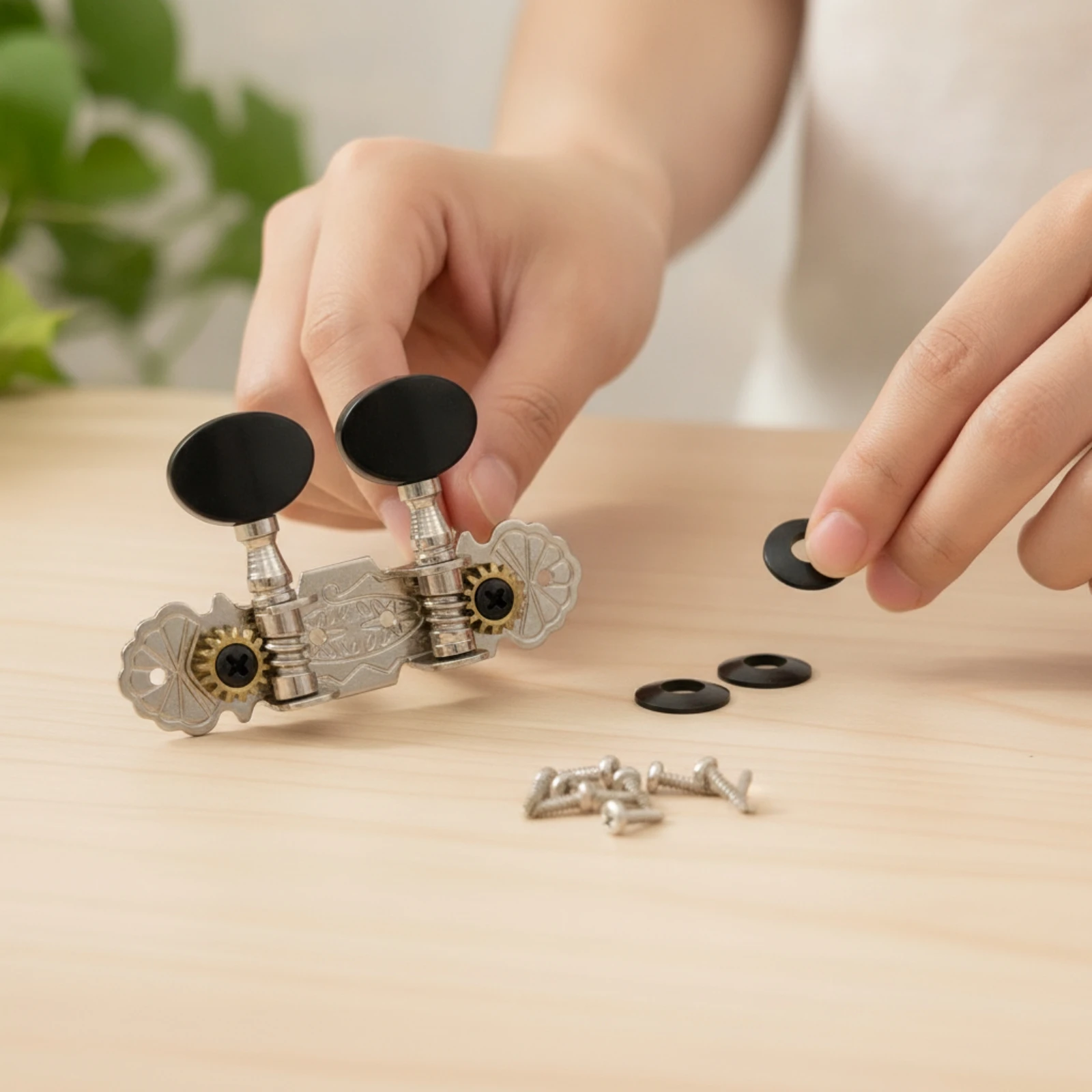 Tuning Machine Set with Screws Decorative String Instrument Tuners Tuner Compact Hardware Reliable for Luthier, Custom Build