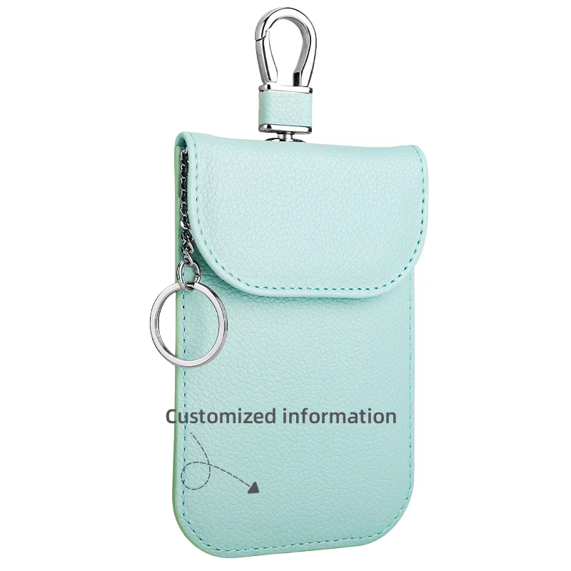 Personalisierter Faraday-Autoschlüsselanhänger in Macaron-Farben, Diebstahlschutz RFID-Signalblockierende Tasche für Weihnachtsgeschenke – Detail 8