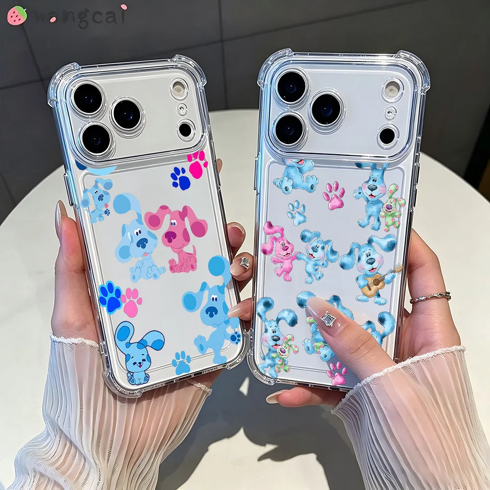 Coque de téléphone anti-chute en TPU transparent, dessin animé Blue's Clues, pour Samsung Galaxy S26 S25 S24 S23 S22 S21 S20 Edge FE Ultra Plus 4G 5G