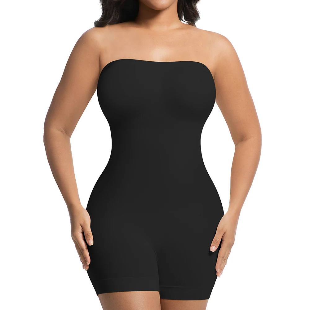 Neue Trägerlosen Body Off Schulter Rohr Top Frauen Shorts Shapewear Bauch-steuer Body Shaper Sexy Dünne Unterwäsche