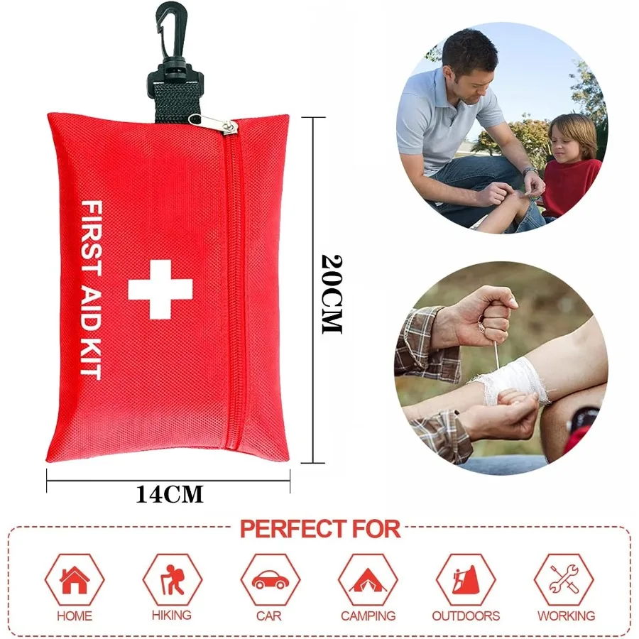 97Piece Compact First Aid Kit Designed for Versatile Use in Cars Schools Sports Activities Homes Travel Destinations Camping Tr