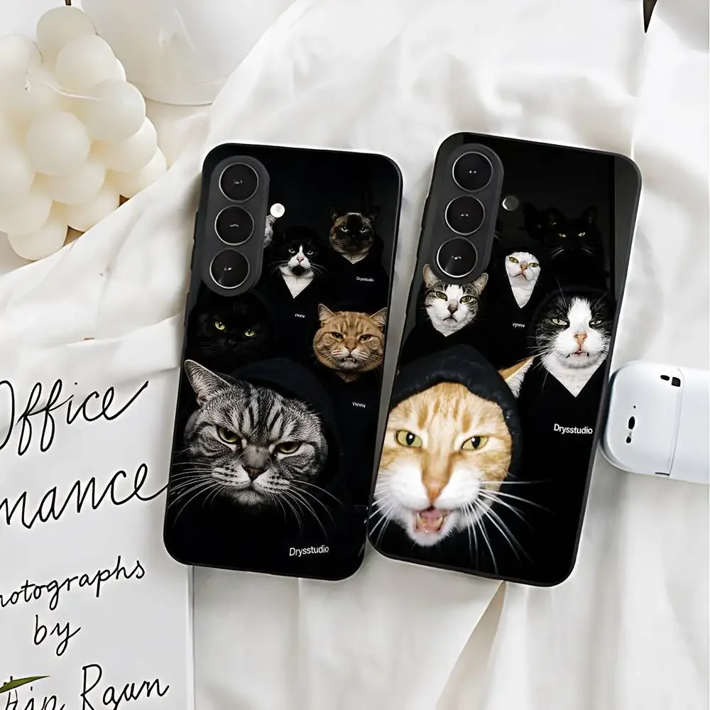 Mysterious Cat Silicone Phone Case For Samsung Galaxy S21 S22 S23 S24ULTRA S25ULTRA FE Ultra Plus5G A52S S26 Cover