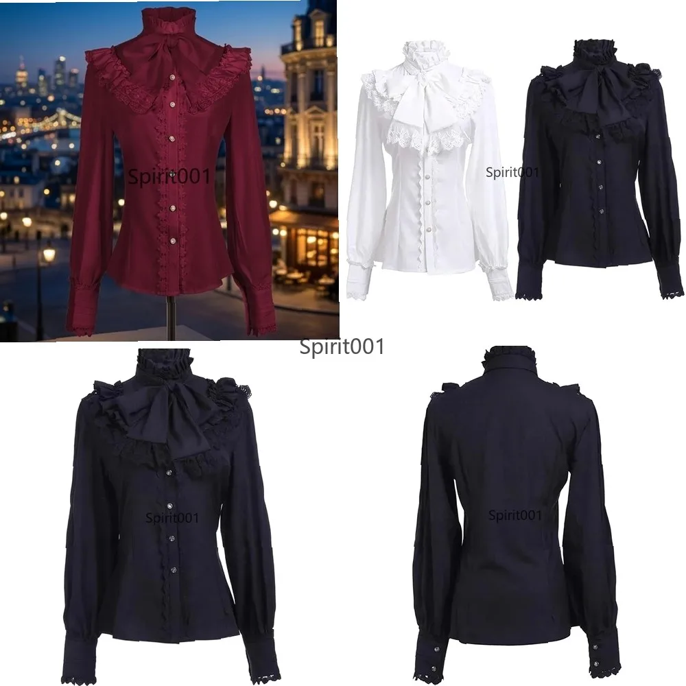 

Gothic Lolita Blouse Victorian Vintage Shirt Medieval Cosplay Top For Women Plus Size S-XXL