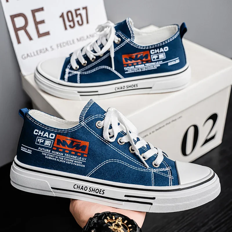 남성 스포츠 신발 가을 신상 통기성 좋은 캔버스 캐주얼 신발 편안한 남성용 운동화 가벼운 테니스 트렌드 스케이트 스니커즈