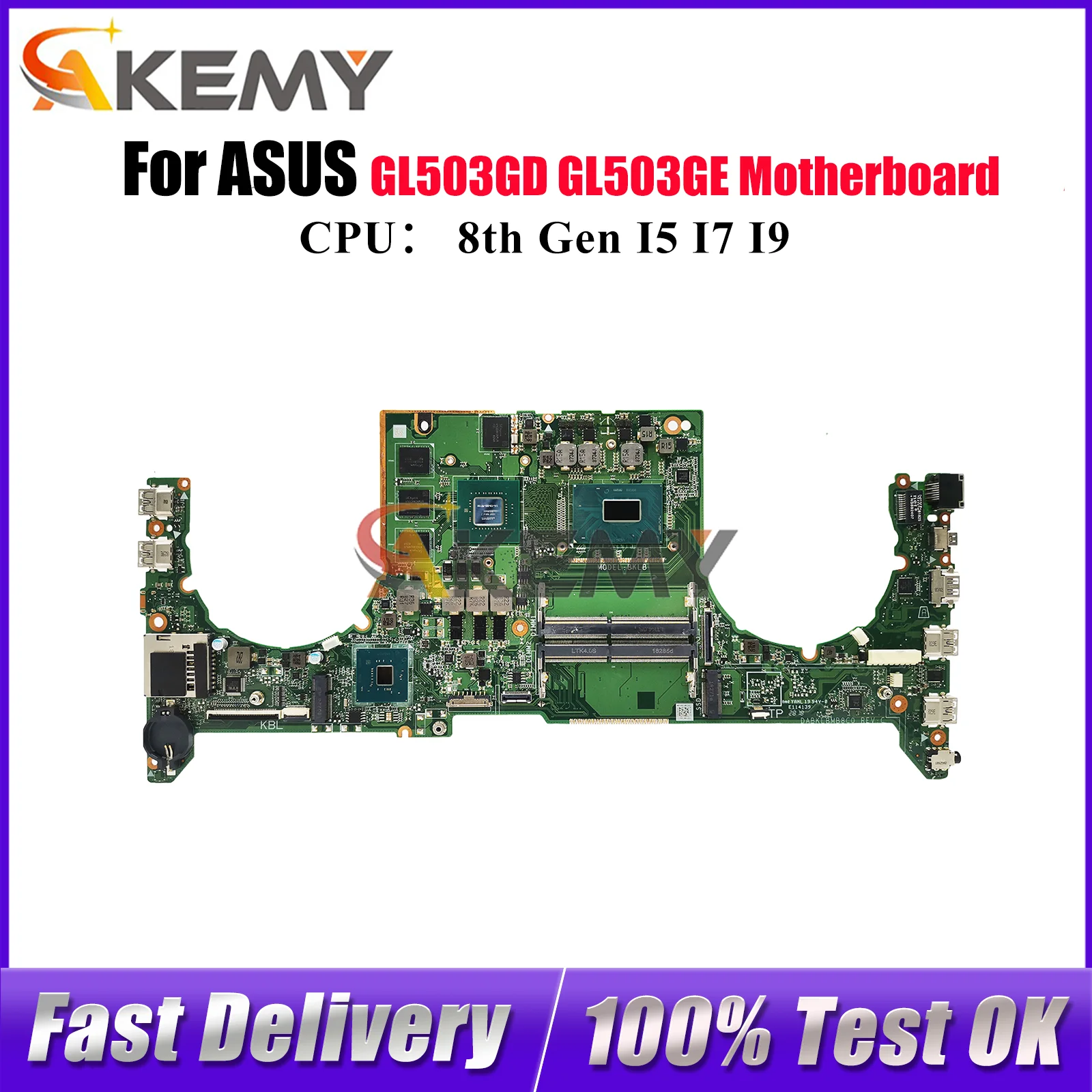 

Материнская плата для ноутбука GL503GE для ASUS ROG Strix GL503GE GL503GD GL503G, материнская плата для ноутбука с процессором I5 I7 I9, тест, ОК, быстрая доставка