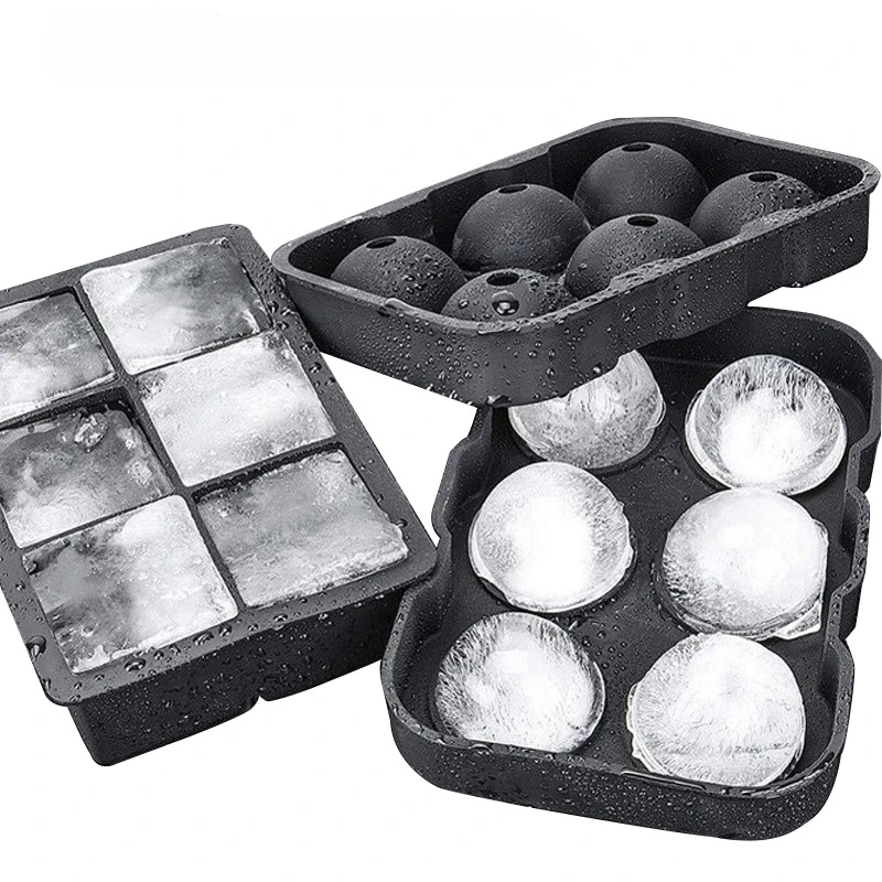 Ice Cube Tray Mold Food Grade Silicone Ice Hockey Mold DIY Whiskey Bar Ice Ball Making Mould Kitchen Gadgets IceCream Mold