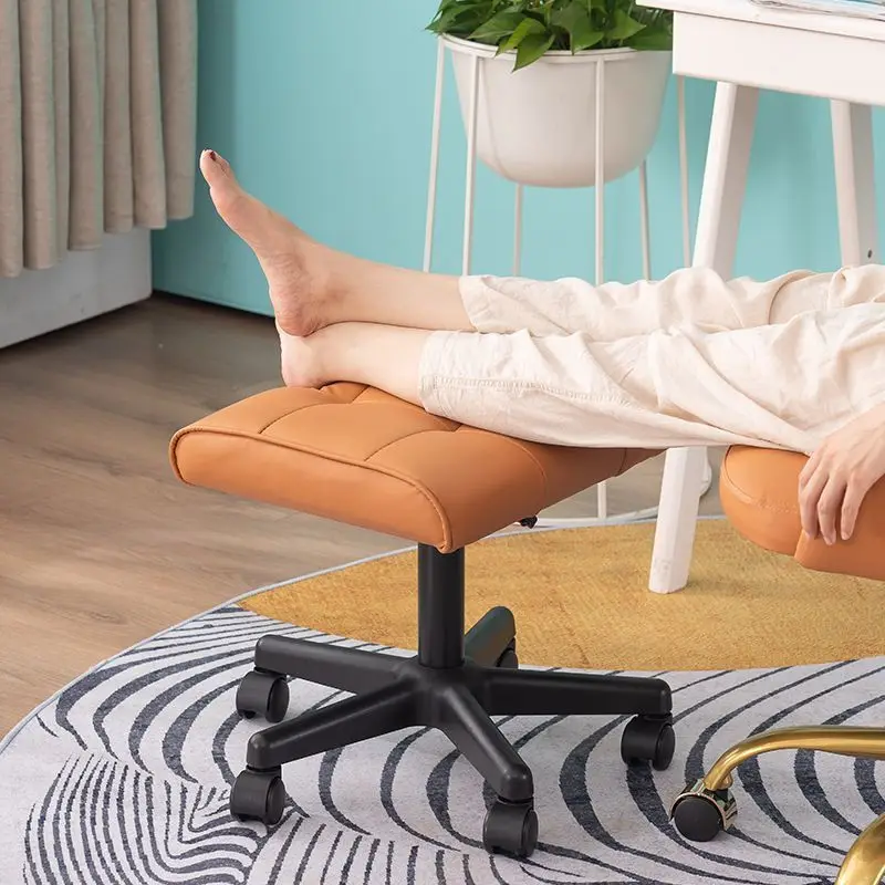 ww-Adjustable Height Foot Rest for Office Chair, Under Desk Elevating Footstool with Memory Foam