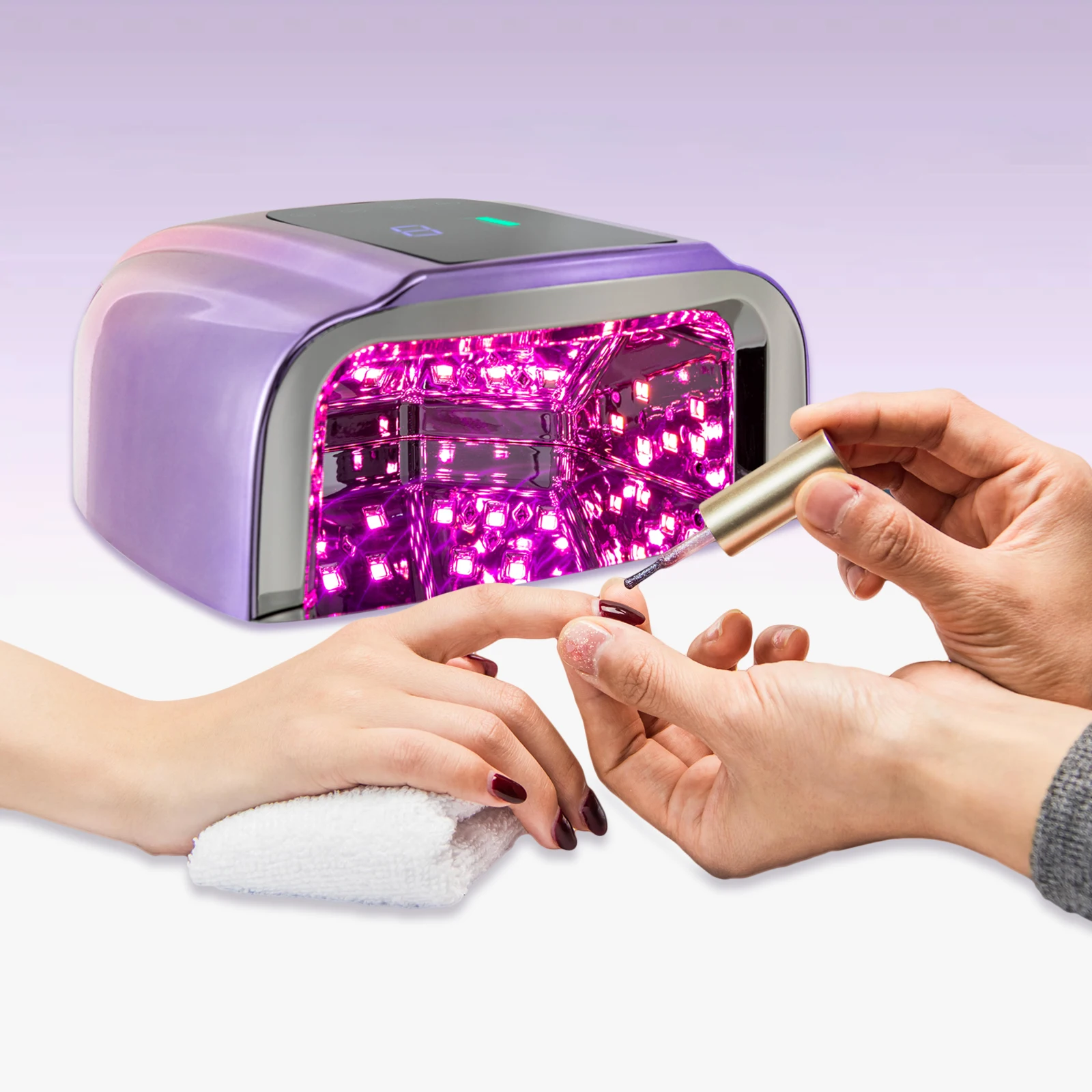 

Light Purple 96W 42 Lamp Beads UV / LED Nail Lamp Dual Light Source with A Smart Sensor ,Professional Curing Lamp for Fingernail and Toenail