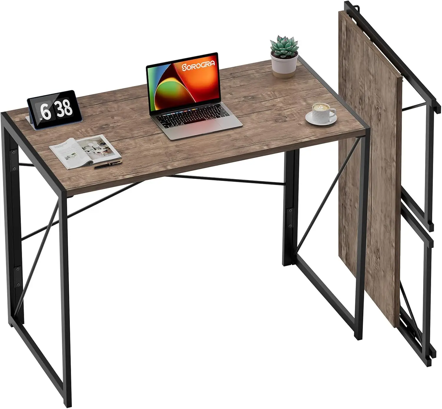 

Folding Desk No Assembly Required, 39.4 inch Writing Computer Desk Space Saving Foldable Table ,gaming table，computer desks